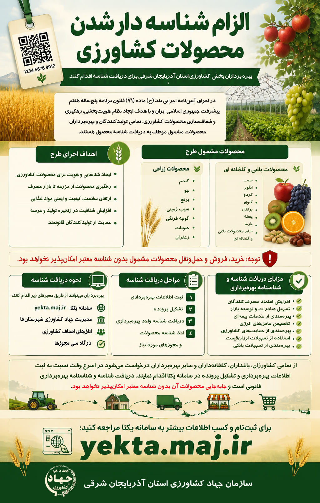 الزام شناسنامه دار شدن محصولات کشاورزی