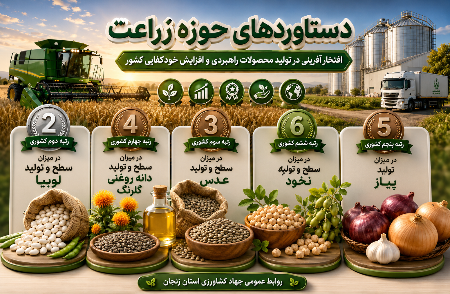  دستاوردهای حوزه زراعت استان زنجان در سال گذشته