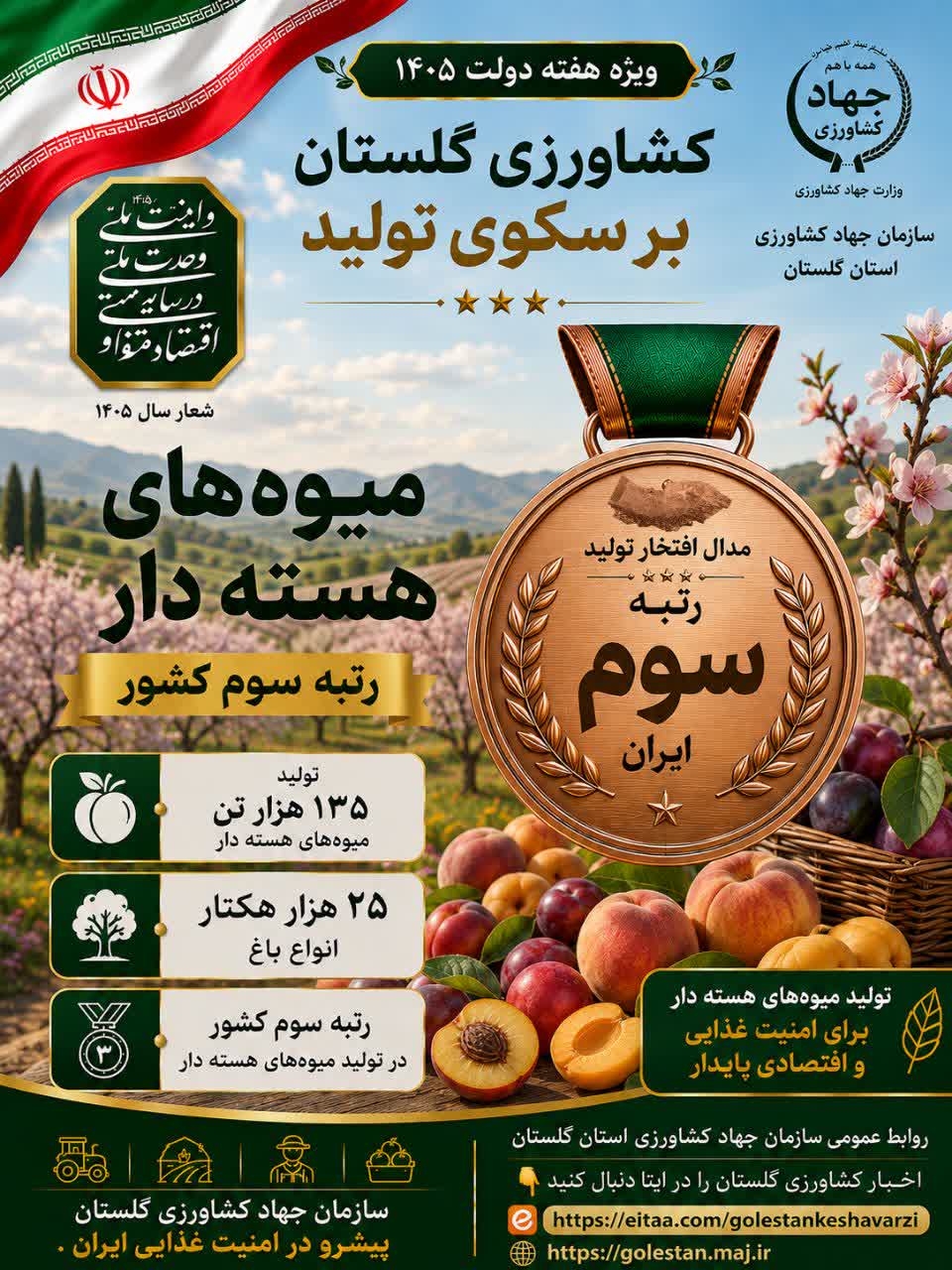 کشاورزی گلستان بر سکوی تولید،ویژه هفته دولت ۱۴۰۵